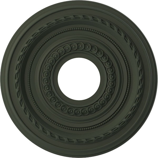 Ekena Millwork Cole PVC Medallion (Canopies up to 4 1/4"), 13"OD x 3 1/2"ID x 3/4"P, Satin Hunt Club Green CMP13COGHC - main